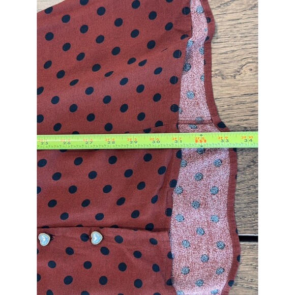 Reformation Galene Mini Dress Women’s Sz 6 Fig Jam Dot Scalloped Collar Tie Back - Picture 15 of 15